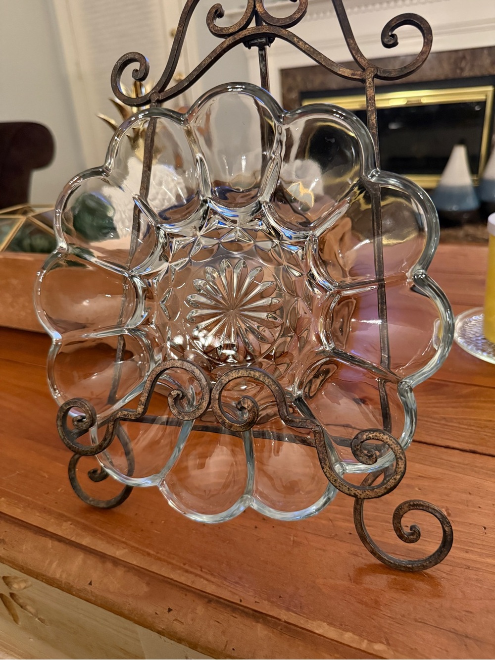 Anchor Hocking Fairfield Deviled Egg Plate, Clear Glass Egg Platter. Vintage